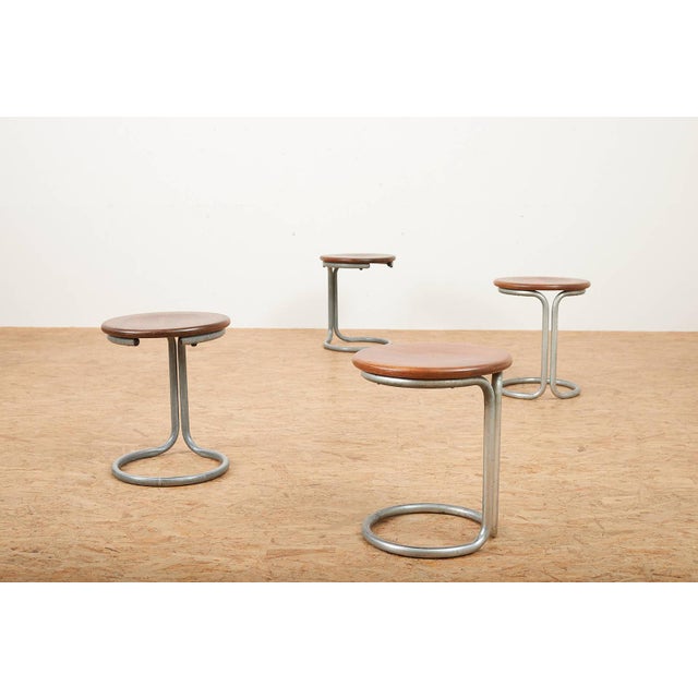 Poly Stool in Lacquered Mahogany by Gian Franco Legler for Aarea, 1978 For Sale - Image 10 of 10