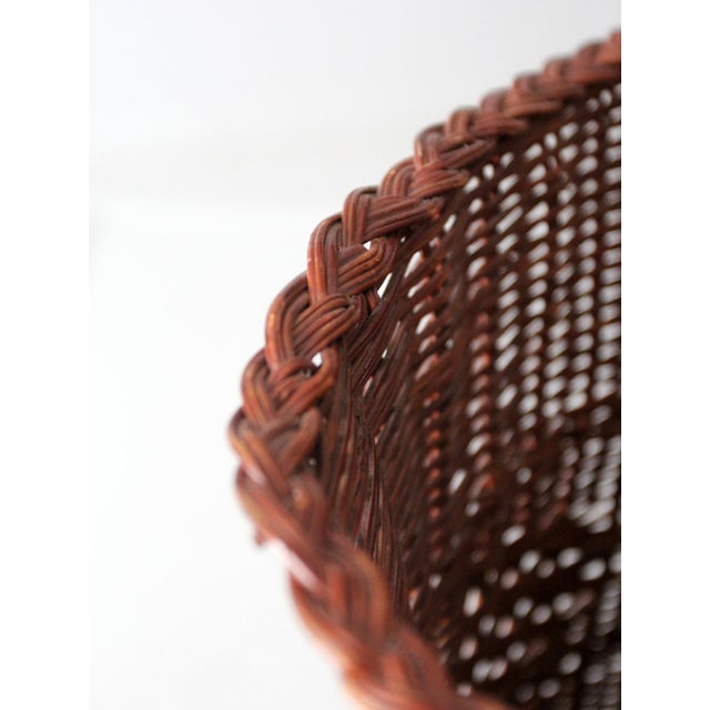 Vintage Wicker Basket Vase For Sale - Image 6 of 10