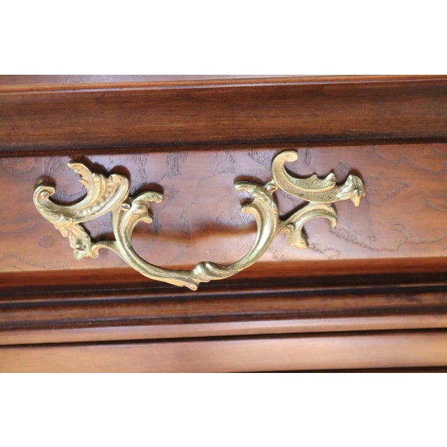 Late 20th Century Bau Furniture French Louis XV Style Burl Wood & Marble Top Buffet Server For Sale - Image 15 of 16