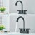 Metal Black 4 Inch 2 Handle Centerset Bathroom Sink Faucet 3 Holes Vanity Mixer Faucet For Sale - Image 7 of 8