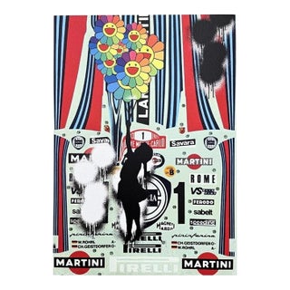 Death Nyc - Girl With Murakami Balloon and Martini - Limited Edition Reproduction Print For Sale