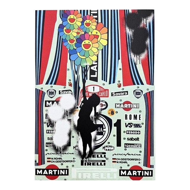 Death Nyc - Girl With Murakami Balloon and Martini - Limited Edition Reproduction Print For Sale