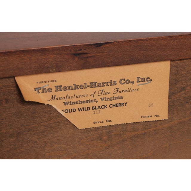 Henkel Harris Cherry 9 Drawer Double Dresser For Sale - Image 15 of 15