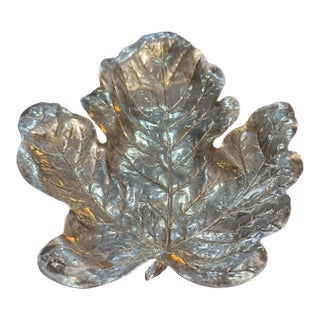 Vintage Sterling Silver Poplar Leaf Dish- R. Blackinton & Co. For Sale