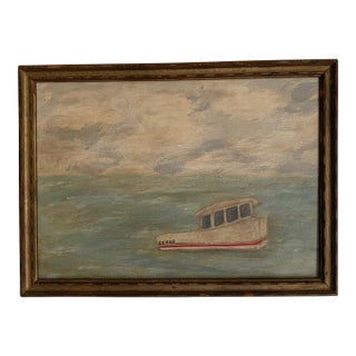 Contemporary Impressionist Style Seascape Painting on Canvas, Framed For Sale