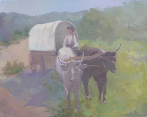 Western Scene Oil Painting by Michelle Farro