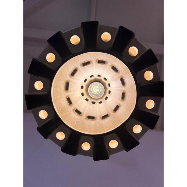 Cream Green Ceramic Pendant Lamp For Sale - Image 5 of 11