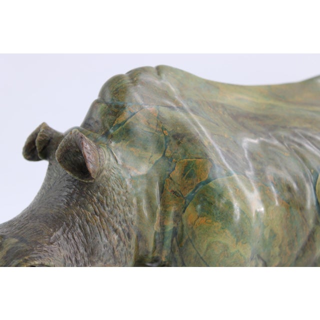 African Original James Tandi Signed Verdite Shona Stone Rhinoceros Sculpture, Large For Sale - Image 3 of 14