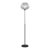 Bloom Torchiere Floor Lamp - Black Nickel, Black Marble Base, White Satin Shade, Dimmer For Sale