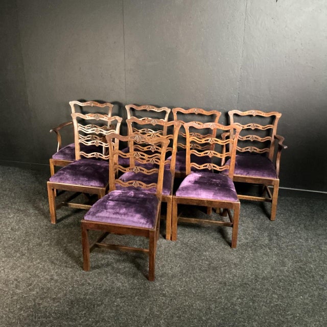 Georgian Mahogany Ladderback Chairs, 1790, Set of 8 For Sale - Image 9 of 9