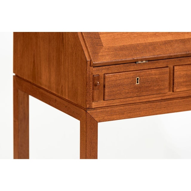 Danish Mid-Century Modern Teak Dropdown Secretary Desk, 1960s For Sale - Image 16 of 18