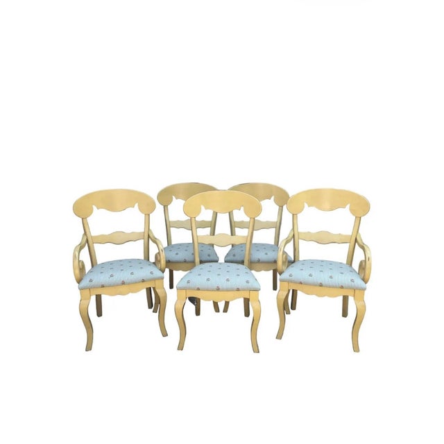 Vintage French Country Dining Chairs With Scalamandre Fabric - Set of 6 For Sale - Image 11 of 12