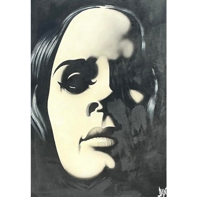 Vintage Monumental Original Oil Portrait on Canvas For Sale - Image 10 of 12