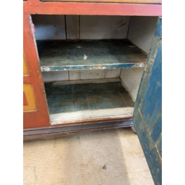 Painted Step-Back Cupboard, Circa 1870 For Sale - Image 4 of 8