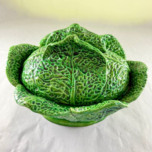 Rustic Portuguese Majolica Cabbage Leaf Tureen, Circa 1930s For Sale In Philadelphia - Image 6 of 18