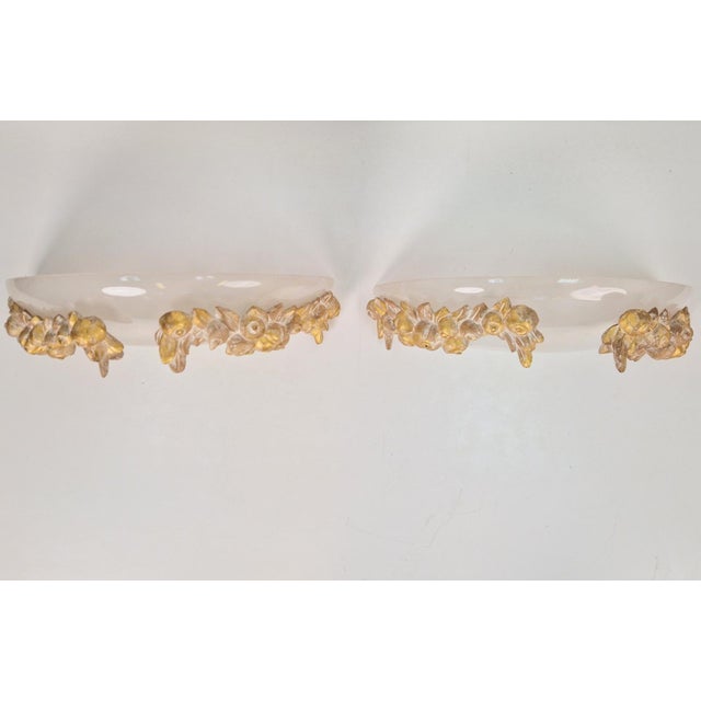 Vintage Bowl Wall Lamps in Goldleaf Murano Glass, Italy, 1970s, Set of 2 For Sale - Image 16 of 18