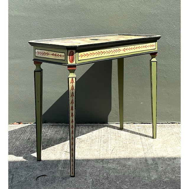 Vintage 1992 Hand Painted Swan Console Table For Sale - Image 11 of 14
