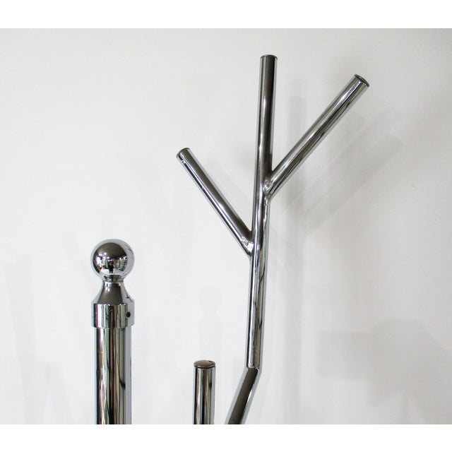 Postmodern Post Modern Chrome Tree Styled Coat Hat Rack For Sale - Image 3 of 13