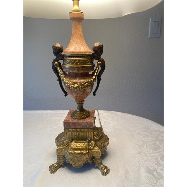 Brevettato Italian Gilt Bronze/Brass Marble Lamps - A Pair Excellent Mint Condition Vintage. For Sale - Image 10 of 12