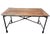 Vintage Solid Elm Wood and Cast-Iron 60” Table From Retired Restoration Hardware Collection For Sale