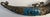 Tibetan Ceremonial Grigug Knife with Blue Enamel Mounts and Carved Horn Hilt, A striking antique Tibetan-style ritual...