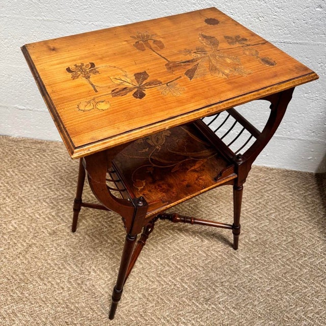 Victorian Aesthetic Marquetry Side Table, 1880 For Sale - Image 13 of 18