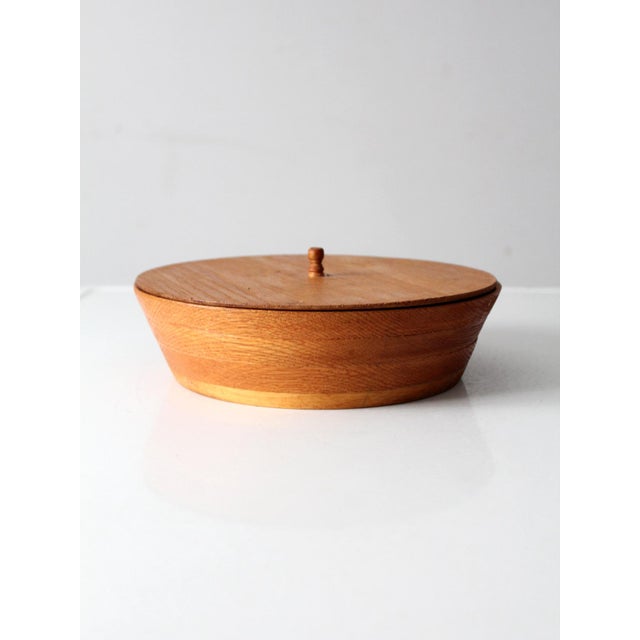 Wood Vintage Handmade Wood Bowl With Lid For Sale - Image 7 of 10