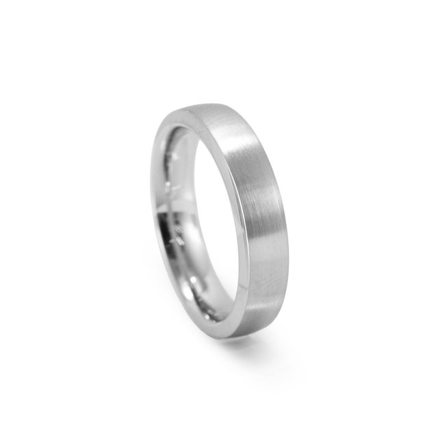 Modern Unisex Tiffany & Co. The Charles Setting Platinum Satin 5mm Finish Band Ring, Size 8 For Sale - Image 3 of 8