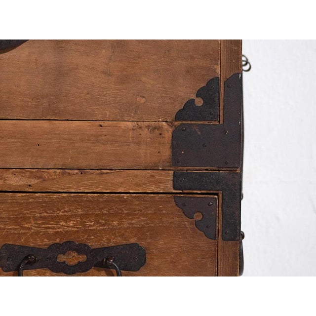 Brown Antique Japanese Tansu in Wood For Sale - Image 8 of 16