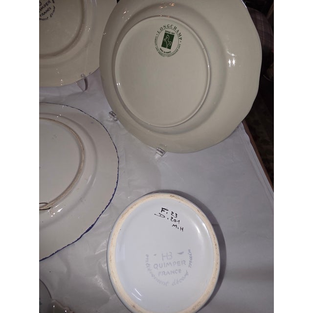 Ceramic Collection of Eight Quimper French Faience Serveware Pieces For Sale - Image 7 of 16