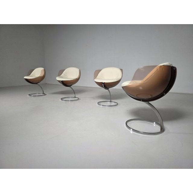 Sphere Dining Chairs by Boris Tabacoff for MMM, France, 1970s, Set of 4 For Sale - Image 3 of 8