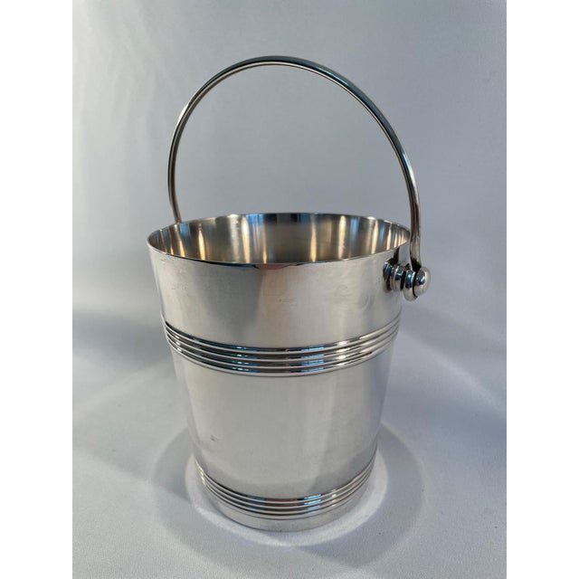 An elegant small Vintage French Silverplated Christofle Ice Bucket or Champagne/Wine Cooler from the Gallia Collection....