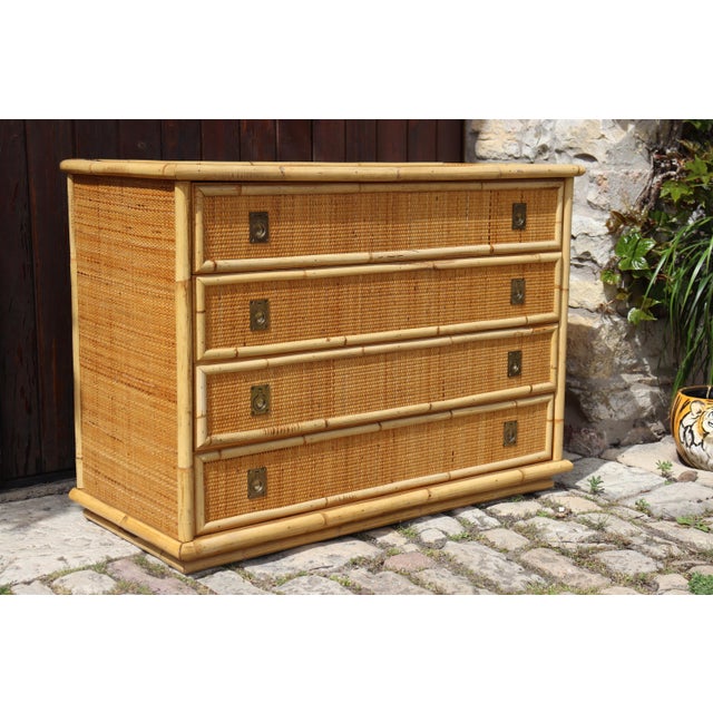 Rattan Chest of Drawers from Dal Vera, Italy, 1970s For Sale - Image 11 of 11