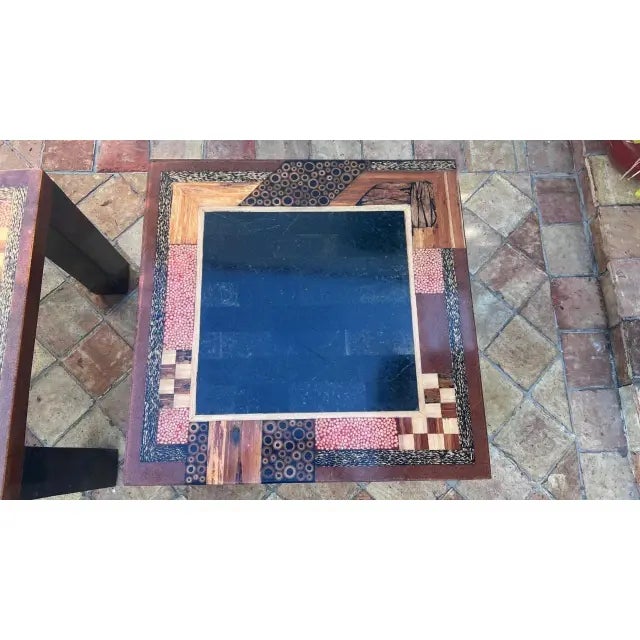 Art Deco Vintage Collage Side Tables by Marquis Collection of Beverly Hills - Set of 2 For Sale - Image 3 of 9