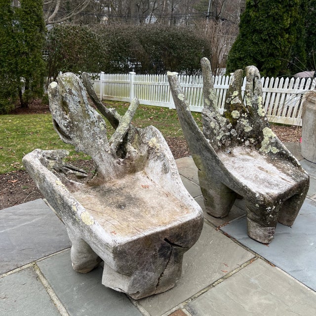 Gray Specimen Carved Driftwood Outdoor Chair For Sale - Image 8 of 9