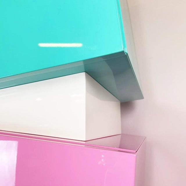 Blue Post-Modern Italian Wood Mod. Disordinati Totems attributed to Cleto Munari, 2020s, Set of 2 For Sale - Image 8 of 15