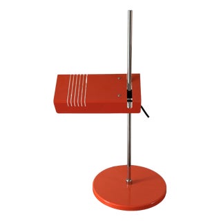 Space Age Height-Adjustable Orange Desk Lamp, 1970s For Sale