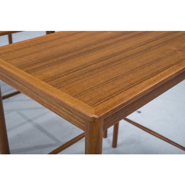 Mid-Cenury Teak Nesting Tables by Kai Winding for Poul Jeppesens, 1960s, Set of 3 For Sale - Image 11 of 15