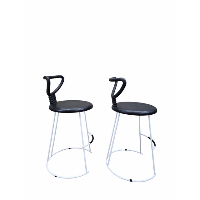 Metal MCM Nardis Stool by Nobu by Fasem - Pair For Sale - Image 7 of 10