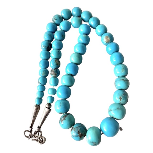 Vintage Native American Turquoise Beaded Necklace For Sale