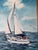 1970s Vintage R. Fisher Sailboat Oil on Canvas Painting – Framed For Sale - Image 9 of 12