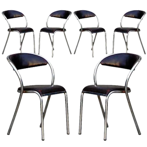 Vintage Mid Century French Modernist Chairs- Set of 6