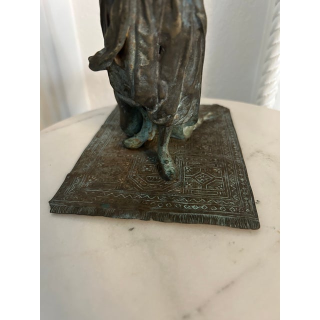 Bronze Late 19th Century Bronze Lady on Carpet For Sale - Image 8 of 10