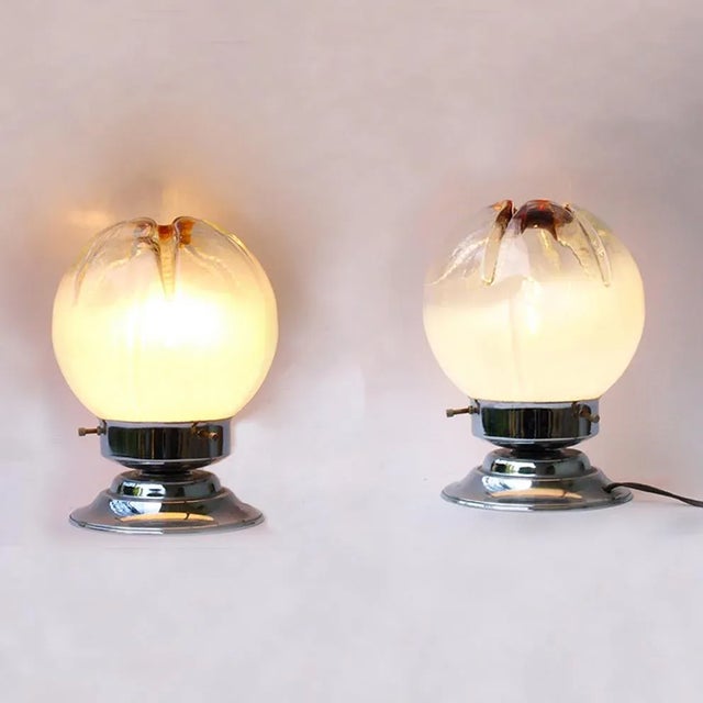 Silver Chromed Metal & Glass Table Lamp by Toni Zuccheri for VeArt, 1970s For Sale - Image 8 of 11