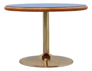 Vintage Round Tulip Coffee Table with Blue Top, France, 1960s