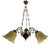 Vintage Art Nouveau Revival Three-Light Chandelier with Opaline Glass Shades, Yugoslavia, 1960s For Sale