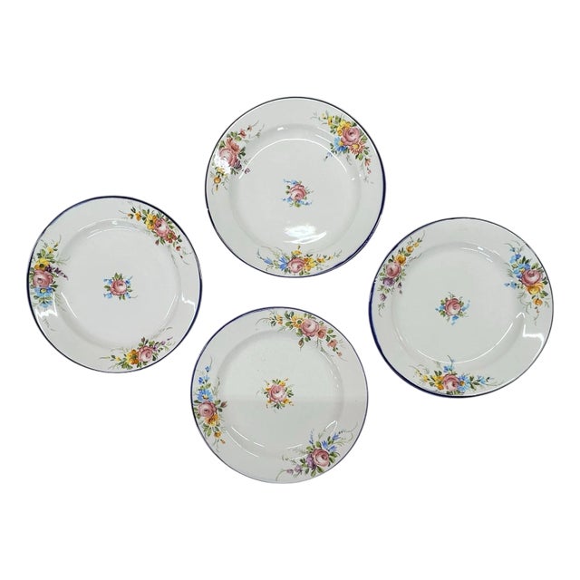 Bassano Floral Decorative Plates Made in Italy - Set of 4 For Sale
