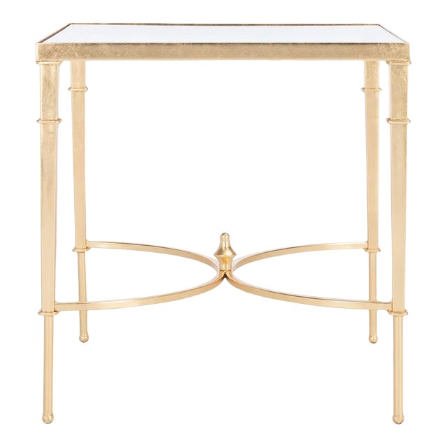 Mendez Gold Leaf Accent Table - Gold For Sale