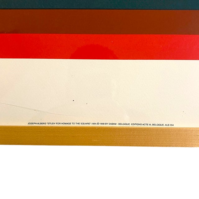 Plastic Late 20th Century Josef Albers Art Print 28" Large Homage to the Square Mid-Century Modern Bauhaus For Sale - Image 7 of 8