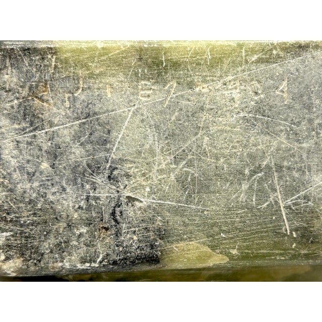 Joosii (Josie) Pisuktie (b.1901) Inuit Serpentine Stone Kudlik | Mid-20th Century, Signed ᔪᓯ E7-404 For Sale - Image 12 of 17